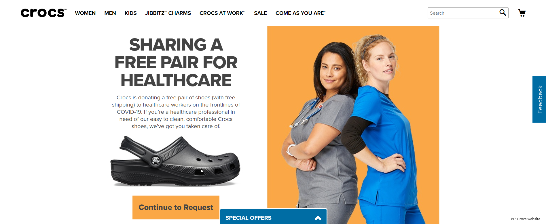 share a pair crocs for healthcare